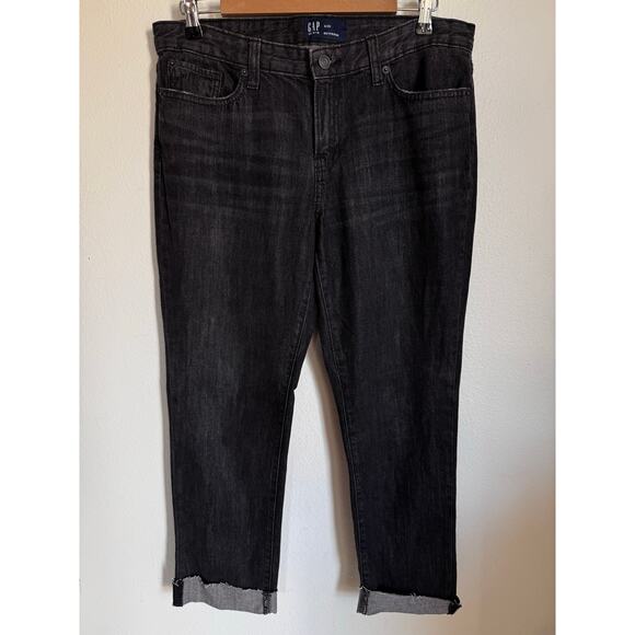 Gap Women’s Boyfriend Fit Jeans Dark Wash Cuffed 8/29 Relaxed Denim - Picture 5 of 9